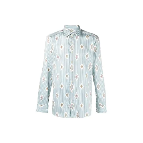 ETRO Зеленые Мужские Рубашки