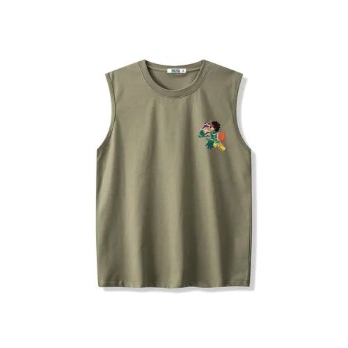 ONE PIECE Students Casual Tank Top Men's Solid Color Basic
