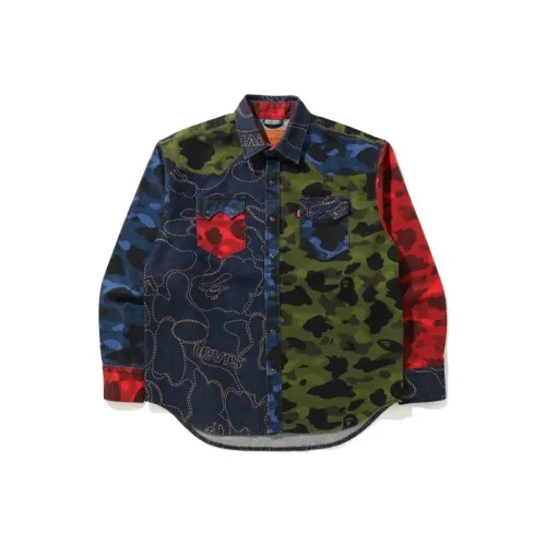 A BATHING APE x Levi's SS21 Рубашка Мужская Камуфляж