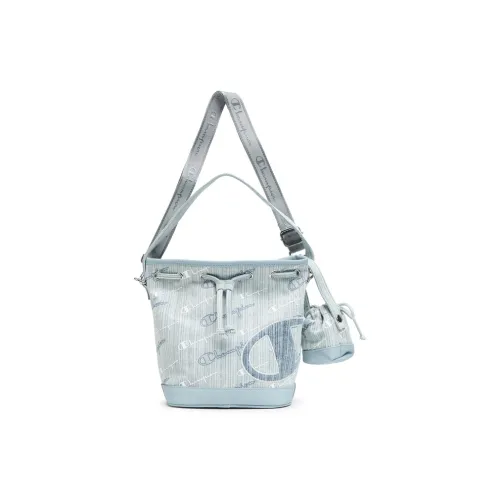 Champion Ткань Синтетическая Кожа Рюкзак Сумка через плечо Стандартный Женский Светлый Синий Деним Темный Синий Деним