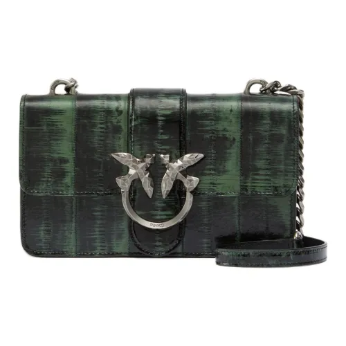 PINKO Galleria Anguillid Кожа Сумка через плечо Мини Женская Зеленая и Черная