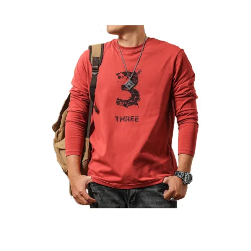 Seasonal Words T-Shirt Мужской Кирпично-Красный