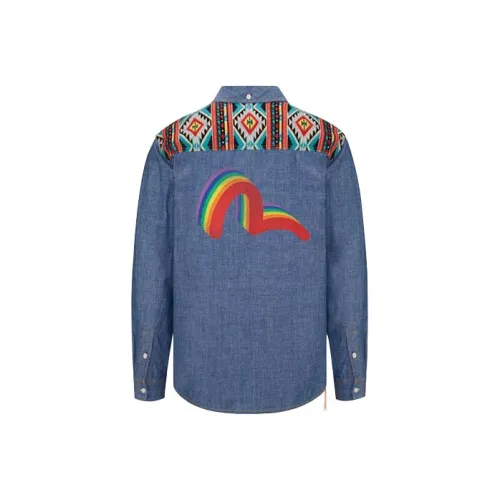 EVISU x CHENGUANXI SS21 Рубашка Мужская Синяя