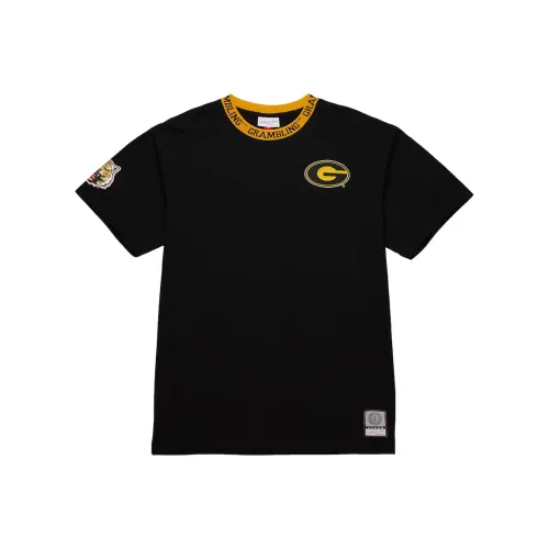 MITCHELL NESS x NCAA BLK Grambling Tiger S Jacquard Ringer SS CURRENT T Shirt Men's Black