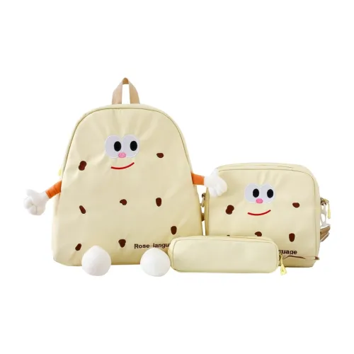 Tong Tong Rabbit Нейлон Рюкзак Combo Set Женские Желтый черный Розовый Коричневый