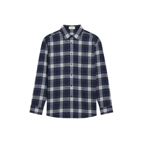 CELINE FW21 Рубашка Мужская Морской Синий