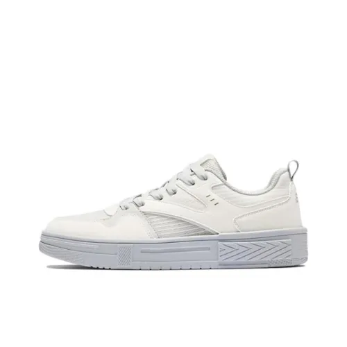 Erke Slip-resistant Abrasion-resistant Low-top Skateboard Shoes Men's White Gray Эрке Противоскользящие Устойчивые к истиранию Низкие Кеды для скейтбординга Мужские Белый Серый
