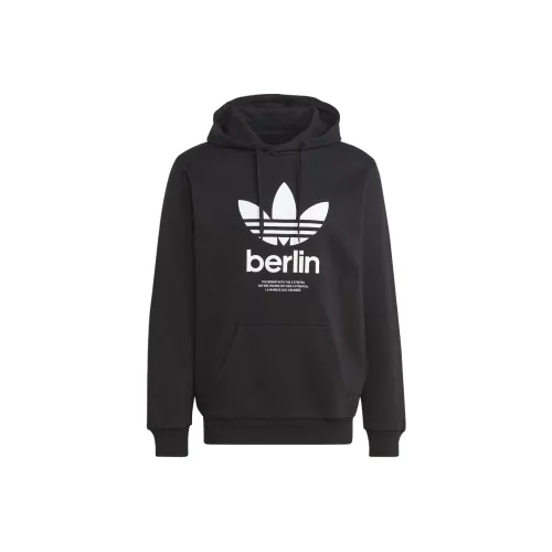 Adidas Originals Colorful Three Stripes ICONE BERLIN Городской Originals Толстовка Свитшот Мужской Черный