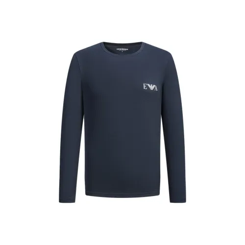 Emporio Armani EA7 FW24 T Рубашка Мужская Темно-синяя