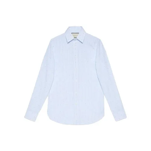 GUCCI SS21 Рубашка Мужская Светло-Синяя