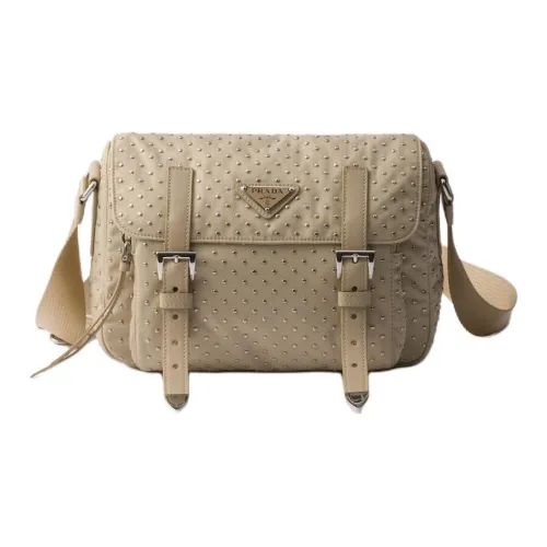 PRADA RE Нейлон Переработанный нейлон Сумка через плечо Женская Пустынно-желтая