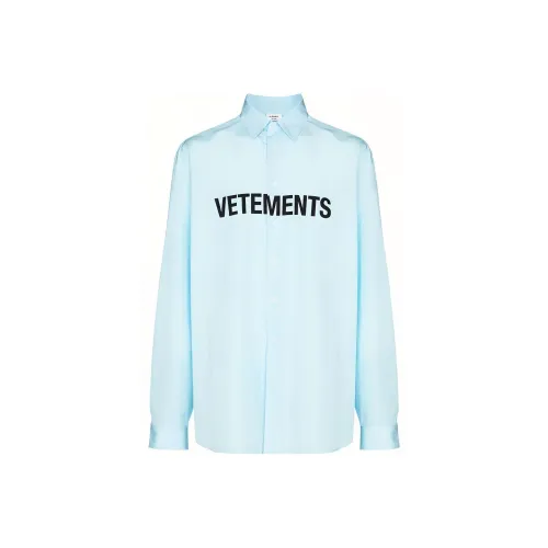 Vetements Светло-синие Мужские Рубашки