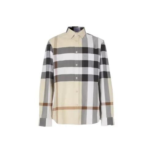 Burberry Серый Бежевый Мужские Рубашки