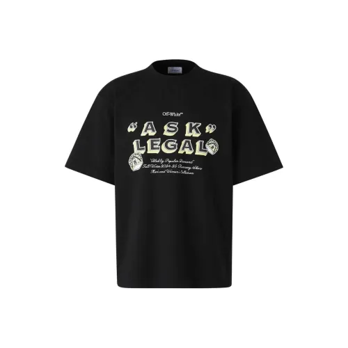 Off Белый Черный Мужские T-рубашки