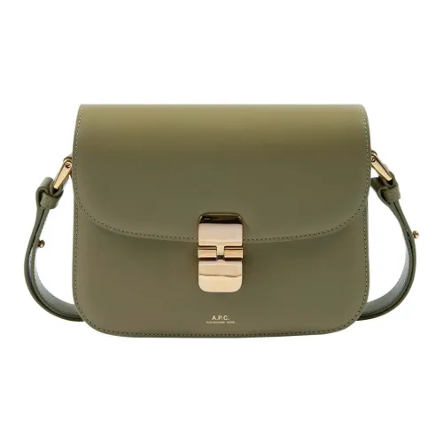 A.P.C Grace Коровья кожа Сумка на плечо Маленькая Женская Глина Зеленый