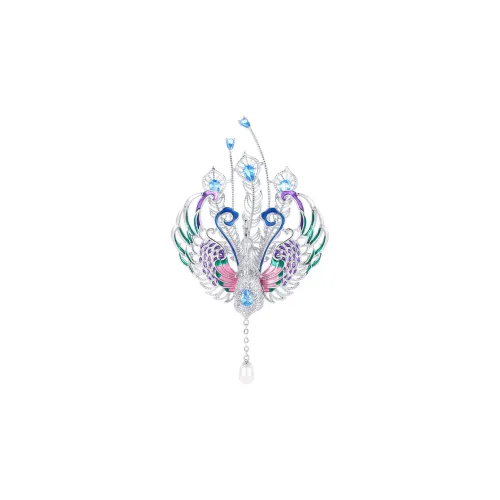 Фиолетовый медный сплав броши женские