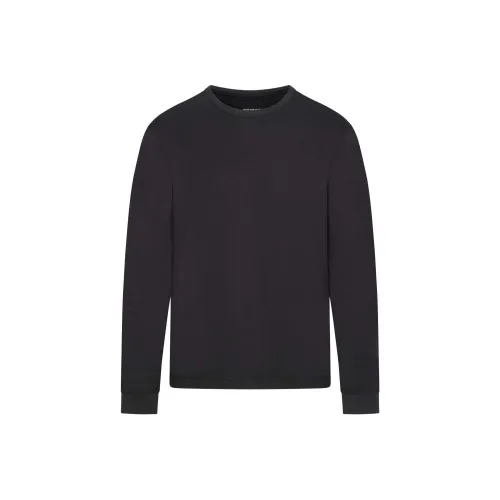 SKIMS Хлопок MENS Классический Длинный Рукав Т-Рубашка Т-Рубашка Мужская Onyx Agate