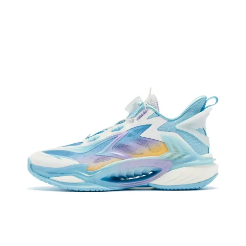 QIAODAN Детская баскетбольная обувь, низкий топ, небесно-голубой, унисекс