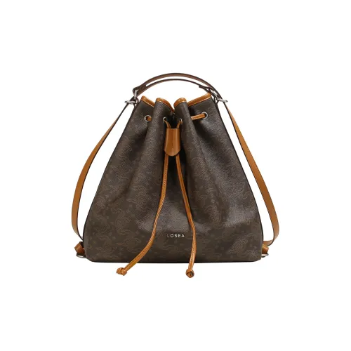 LOSEA Кожа Ведрообразный Рюкзак Женские Ореховый цвет