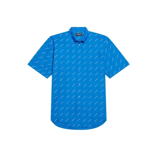 Balenciaga Мужские Синие Рубашки