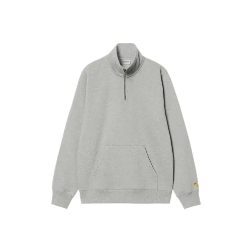 Carhartt WIP SS24 Chase Шея Zip Sweat Свитшот Мужской Серый