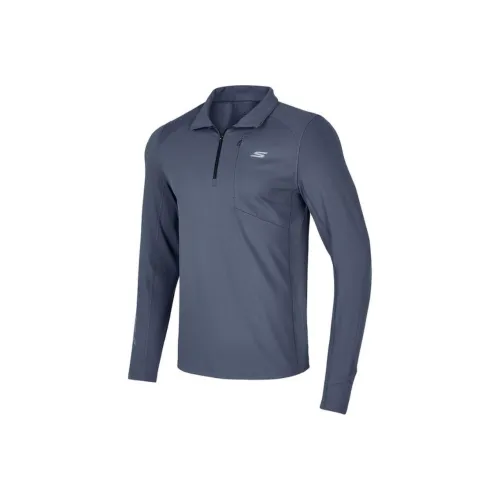 Skechers Comfort Sports Series T-Shirt Мужская Ночной Синий Серый