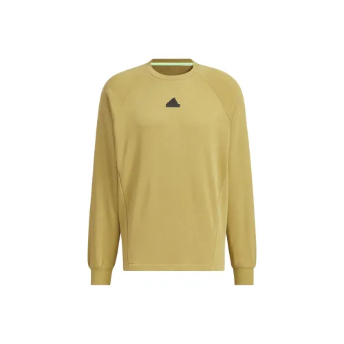 Adidas Tech RAIN CREW SWEATSHIRT Мужской Хаки Коричневый