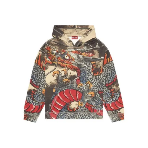 DIESEL SS24 Свитшот Унисекс Черный Серый