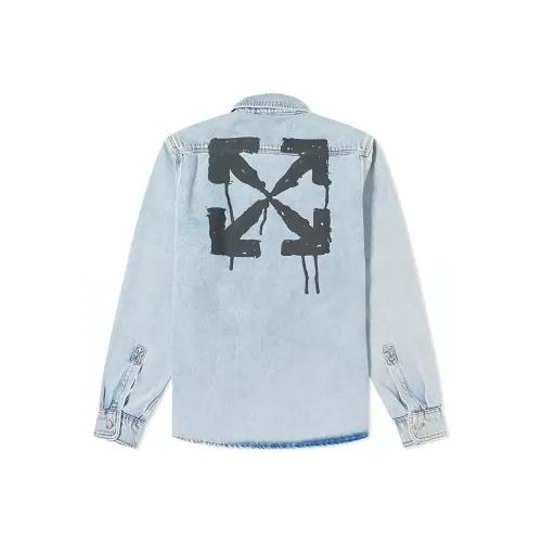 OFF Белый FW20 Рубашка Мужская Синяя