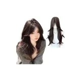 Длинный волнистый кап-60CM коричневый черный