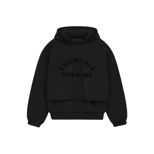 Fear Of God Essentials SS24 Drop2 Nylon Fleece Hooded Sweater Sweatshirt Men's Deep Black Deep Black