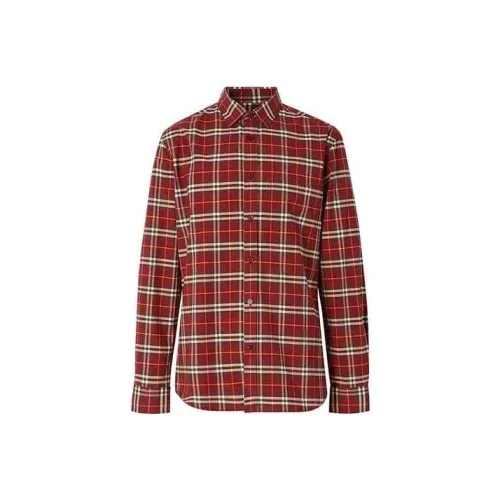 Burberry Red Men's Shirts Бургони Мужские Рубашки