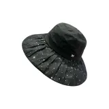 Шляпа с широким козырьком, черная, с блестками