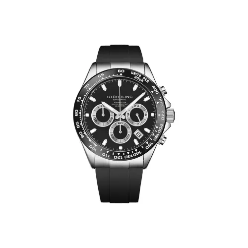 STUHRLING Schurter Diver Collection Мужские часы Western Наручные часы Кварцевый механизм Силиконовый ремешок 42 мм