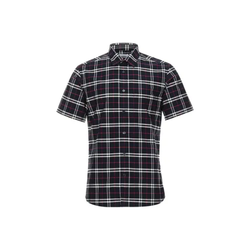 Burberry Морской Клетчатый Мужские Рубашки