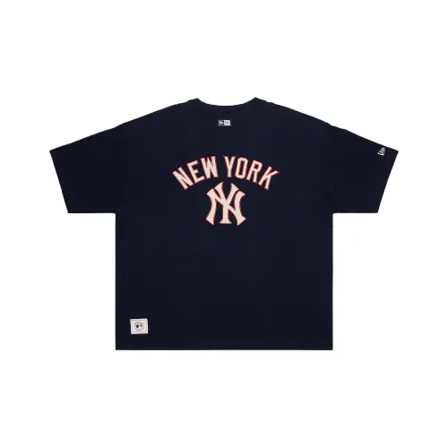 New Era Print Collection Короткий рукав T-рубашки универсальный дизайн унисекс темно-синий