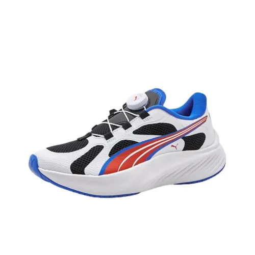 PUMA Pounce Lite Детская беговая обувь Низкий топ Белый Черный Школьный возраст