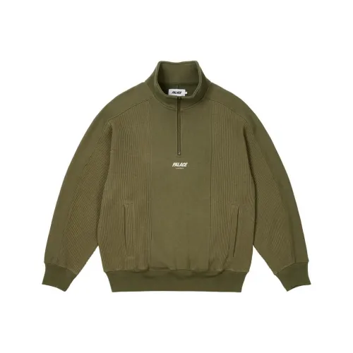 PALACE SS24 WAFFLE ON 1 4 ZIP THE DEEP Зеленая толстовка унисекс оливково-зеленый