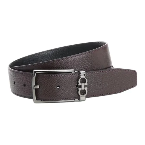 FERRAGAMO Телячья кожа Кожаные ремни Мужской Коричневый Ширина 3,5CM