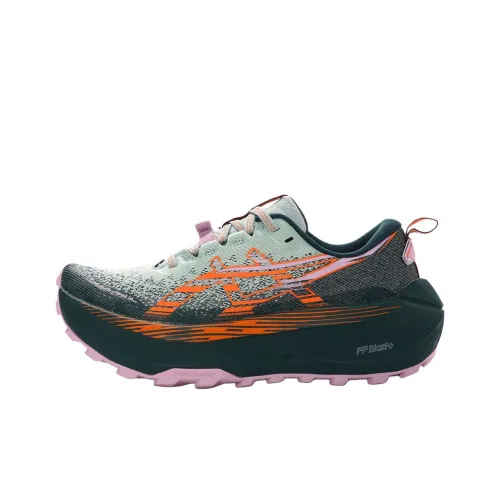 Asics Гель Trabuco Ma Аbrasion Resistant Низкие Кроссовки для Беговых Пути Женские Зеленый Оранжевый