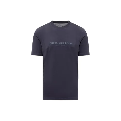 BRUNELLO CUCINELLI Мужские T-рубашки морского синего цвета