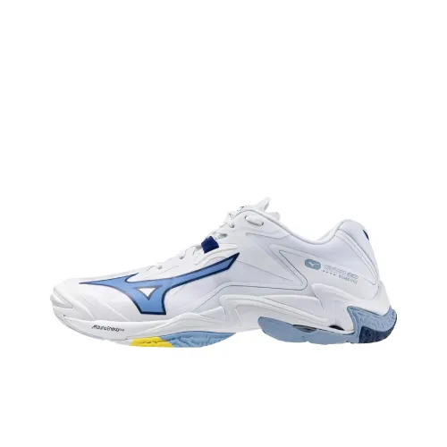 Mizuno Wave Lightning Z8 Low Топ Кроссовки для тренировок Унисекс Белый Морской синий