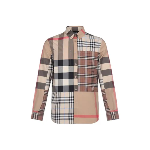 Burberry Рубашка Осенняя Мужская Светлая Миндально-Цветная