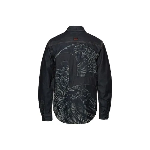 EVISU Индиго Мужские Рубашки