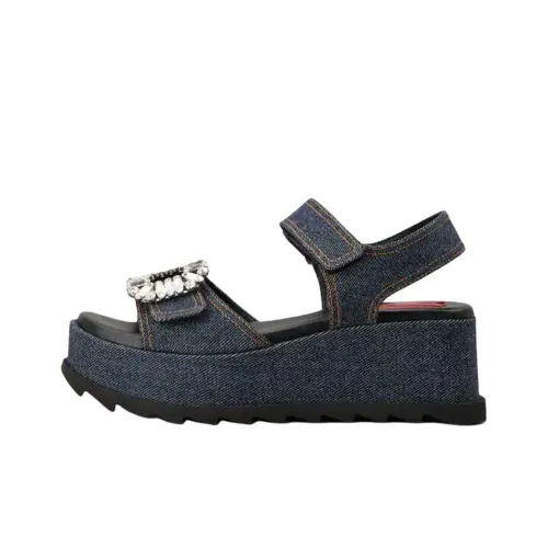 Roger Vivier Slidy Viv' one Ремень Сандалии Женские Синие