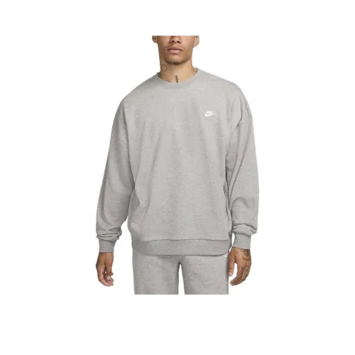nike Club Мужской OVERSIZED French Terry CREW SWEATSHIRT Мужской Светлый Дымчатый Серый
