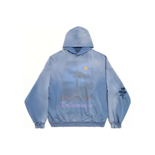 Balenciaga SS24 Свитшот Свободный крой Мужской Синий