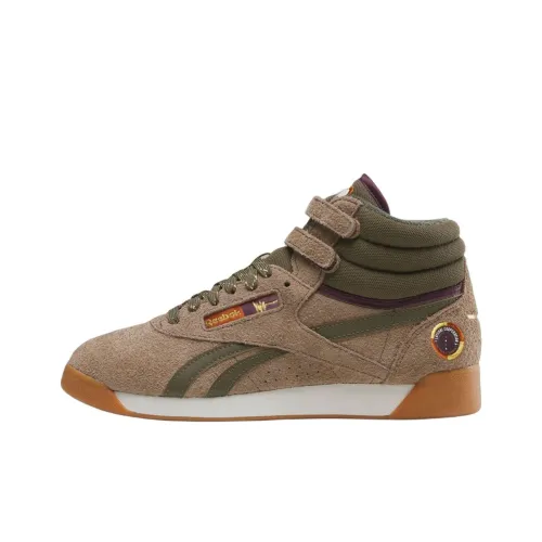 Уокер Wear x Reebok Classic Freestyle High Топ Скейтборд Кроссовки Женские Коричнево-зеленые