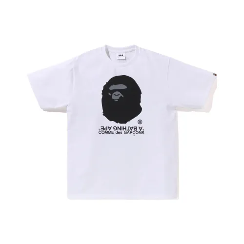 A BATHING APE CDG Collaboration FW24 T-Shirt Унисекс Белый