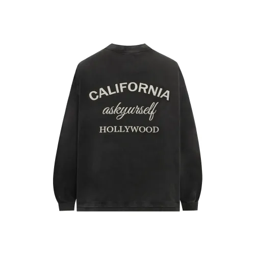 Askyurself Промытый черный Унисекс Футболка